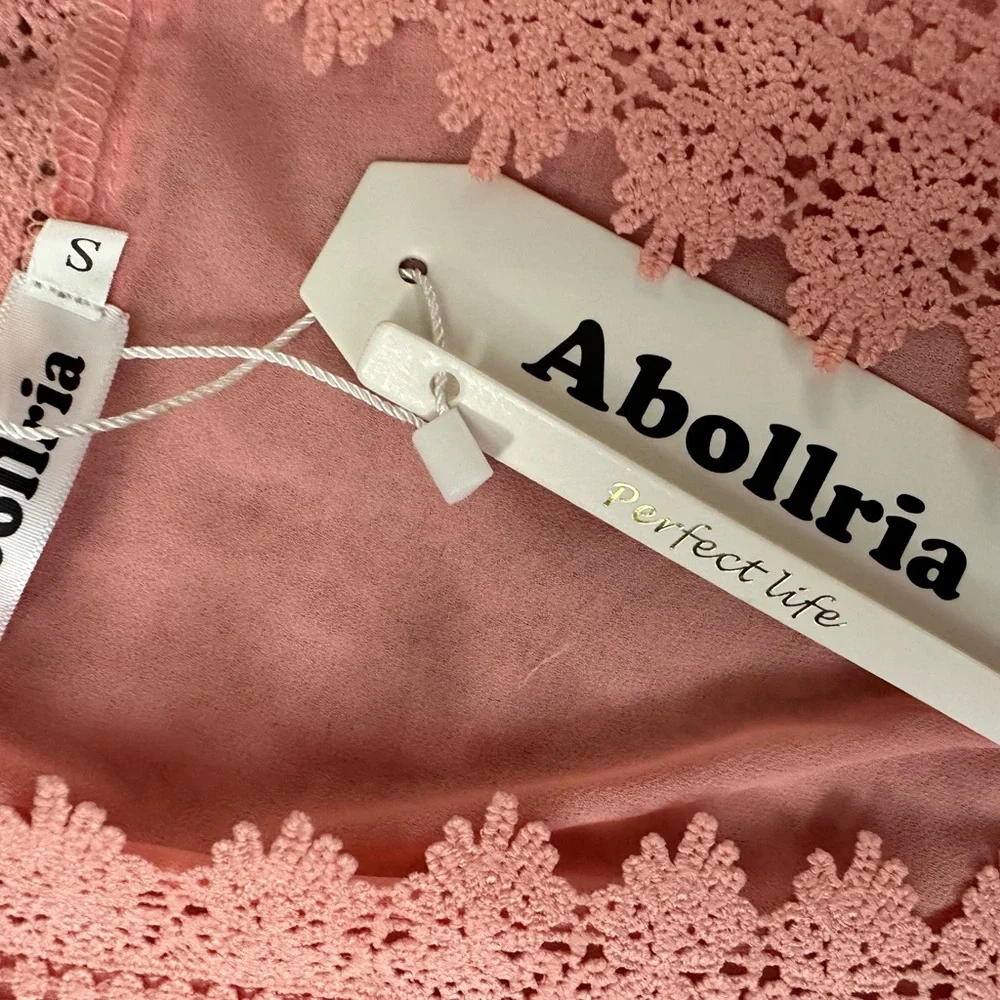 NWT ABOLLRIA Peach Lace Coverup Small - Picture 10 of 13